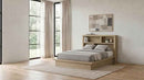 Hendricks Queen Bookcase Headboard Platform Bed Light Oak