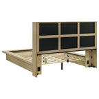 Home & Sleep Outlet - Hendricks Queen Bookcase Headboard Platform Bed Light Oak