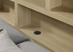 Home & Sleep Outlet - Hendricks Queen Bookcase Headboard Platform Bed Light Oak