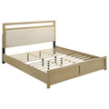 Home & Sleep Outlet - Hendricks Eastern King Panel Headboard Platform Bed Light Oak