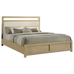 Home & Sleep Outlet - Hendricks Eastern King Panel Headboard Platform Bed Light Oak