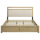 Hendricks Eastern King Panel Headboard Platform Bed Light Oak