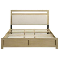 Hendricks Eastern King Panel Headboard Platform Bed Light Oak