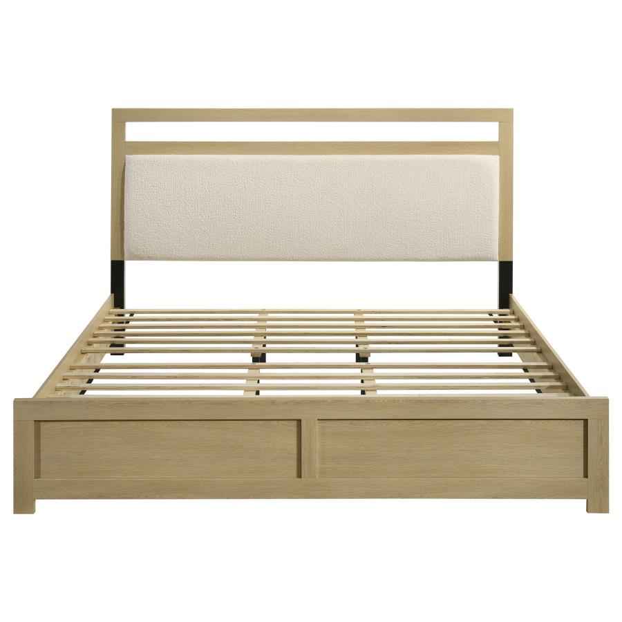 Hendricks Eastern King Panel Headboard Platform Bed Light Oak