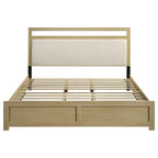 Home & Sleep Outlet - Hendricks Eastern King Panel Headboard Platform Bed Light Oak