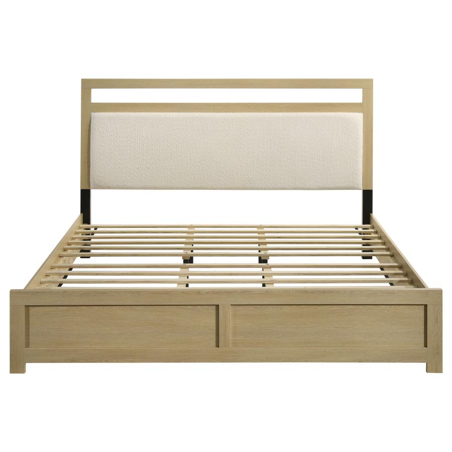 Home & Sleep Outlet - Hendricks Eastern King Panel Headboard Platform Bed Light Oak