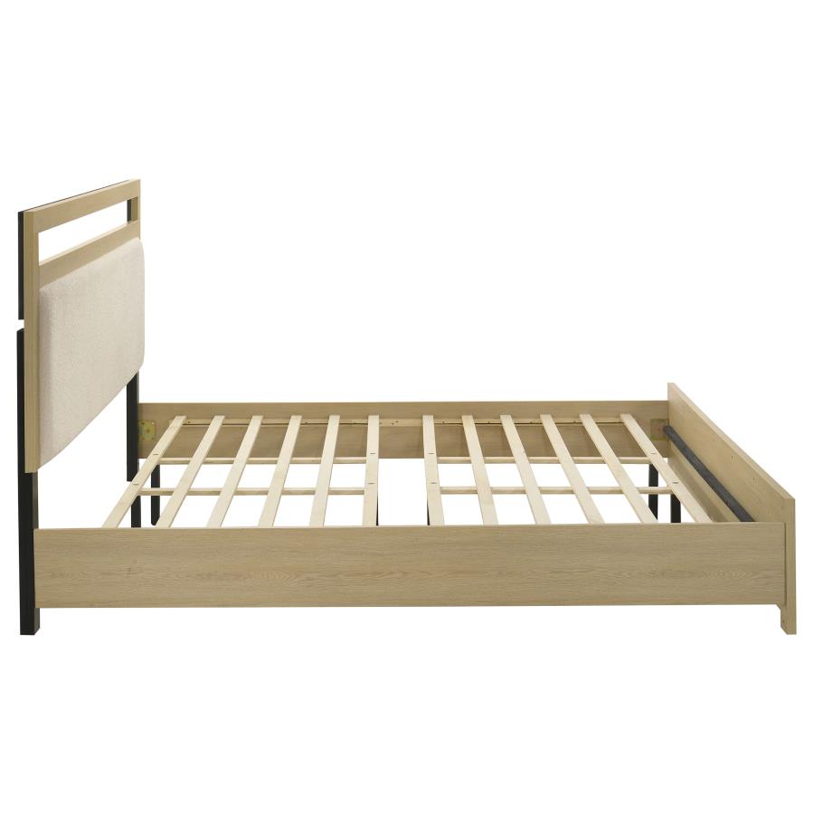 Home & Sleep Outlet - Hendricks Eastern King Panel Headboard Platform Bed Light Oak