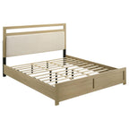 Home & Sleep Outlet - Hendricks California King Panel Headboard Platform Bed Light Oak