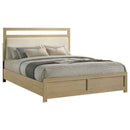 Hendricks California King Panel Headboard Platform Bed Light Oak