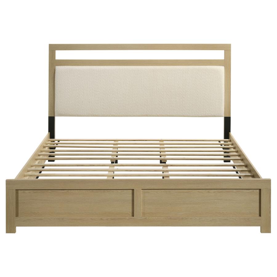 Home & Sleep Outlet - Hendricks California King Panel Headboard Platform Bed Light Oak