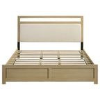 Home & Sleep Outlet - Hendricks California King Panel Headboard Platform Bed Light Oak