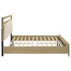 Home & Sleep Outlet - Hendricks California King Panel Headboard Platform Bed Light Oak