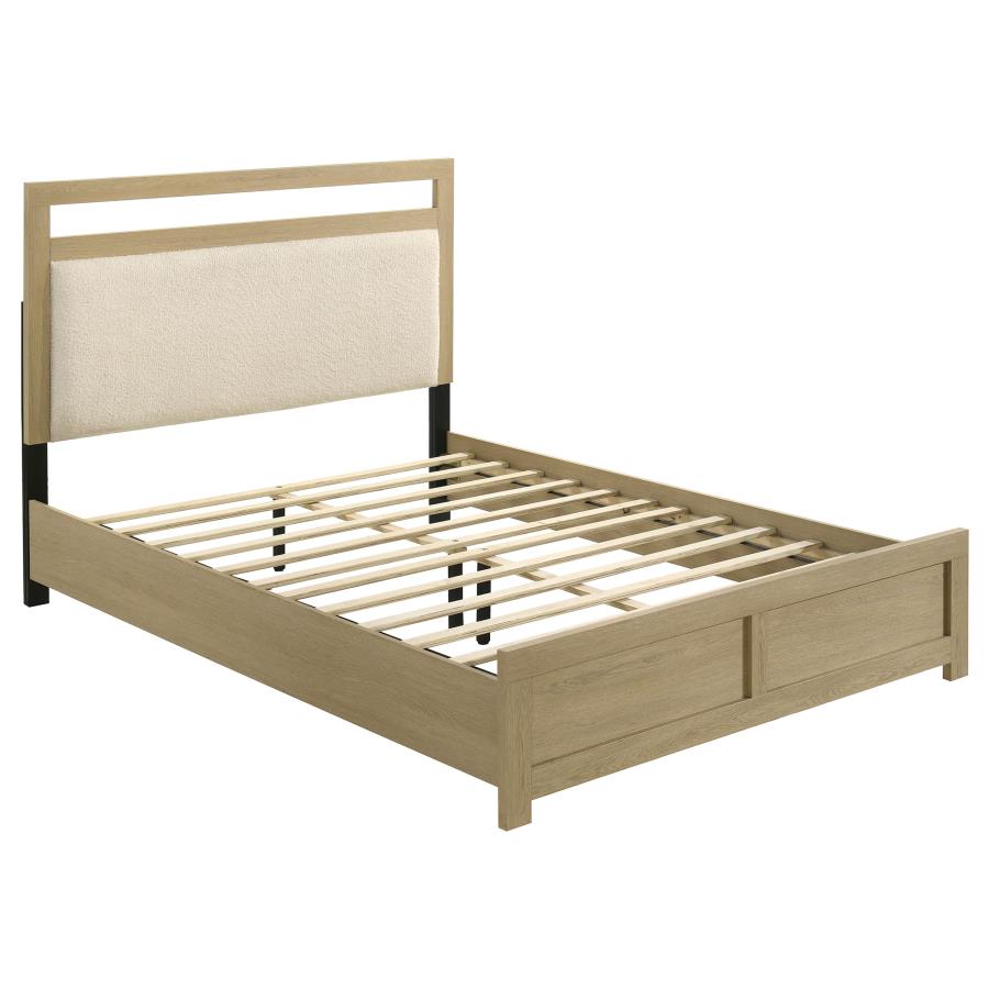Home & Sleep Outlet - Hendricks Queen Panel Headboard Platform Bed Light Oak