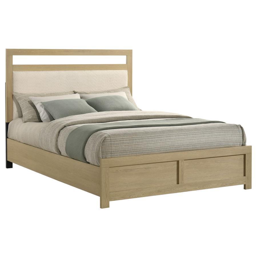 Home & Sleep Outlet - Hendricks Queen Panel Headboard Platform Bed Light Oak