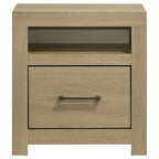 Home & Sleep Outlet - Hendricks 1-drawer Nightstand Bedside Table with Cubby Light Oak