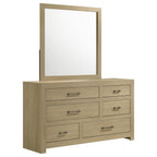 Home & Sleep Outlet - Hendricks 6-drawer Bedroom Dresser and Mirror Light Oak