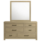 Home & Sleep Outlet - Hendricks 6-drawer Bedroom Dresser and Mirror Light Oak