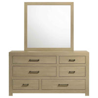 Hendricks 6-drawer Bedroom Dresser and Mirror Light Oak