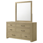 Home & Sleep Outlet - Hendricks 6-drawer Bedroom Dresser and Mirror Light Oak