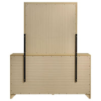 Hendricks 6-drawer Bedroom Dresser and Mirror Light Oak