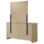 Home & Sleep Outlet - Hendricks 6-drawer Bedroom Dresser and Mirror Light Oak