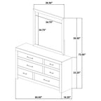 Home & Sleep Outlet - Hendricks 6-drawer Bedroom Dresser and Mirror Light Oak