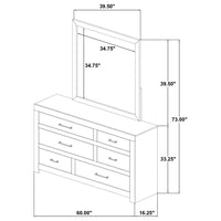 Hendricks 6-drawer Bedroom Dresser and Mirror Light Oak