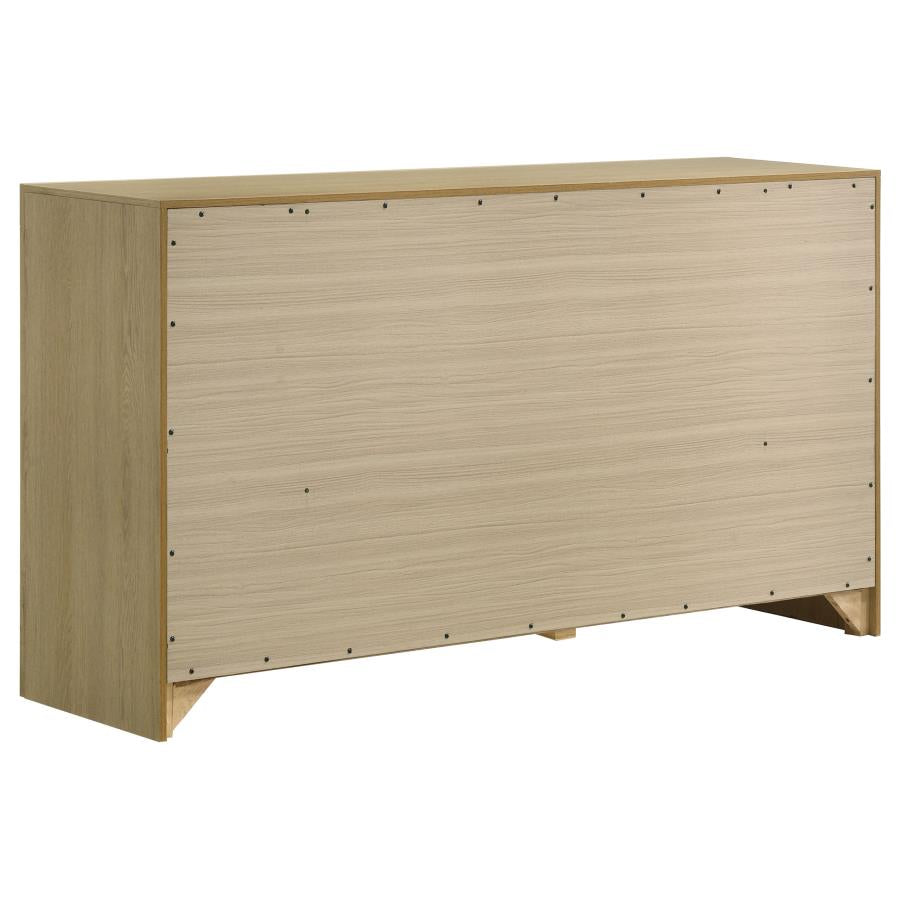 Home & Sleep Outlet - Hendricks 6-drawer Bedroom Dresser Storage Cabinet Light Oak