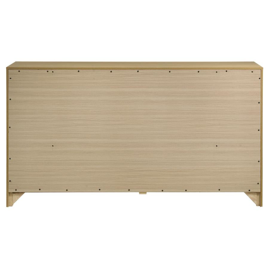 Home & Sleep Outlet - Hendricks 6-drawer Bedroom Dresser Storage Cabinet Light Oak
