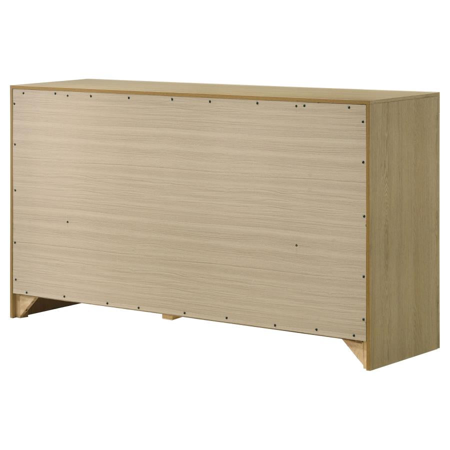 Home & Sleep Outlet - Hendricks 6-drawer Bedroom Dresser Storage Cabinet Light Oak
