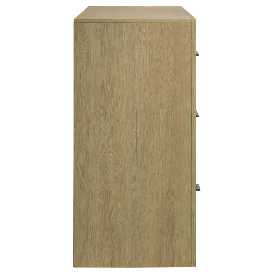 Home & Sleep Outlet - Hendricks 6-drawer Bedroom Dresser Storage Cabinet Light Oak