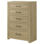 Home & Sleep Outlet - Hendricks 5-drawer Bedroom Chest of Drawers Light Oak