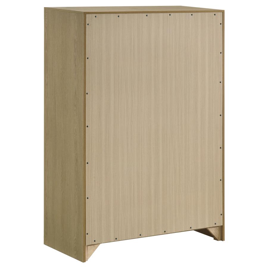 Home & Sleep Outlet - Hendricks 5-drawer Bedroom Chest of Drawers Light Oak