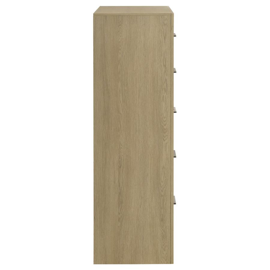 Home & Sleep Outlet - Hendricks 5-drawer Bedroom Chest of Drawers Light Oak