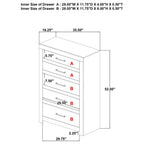 Home & Sleep Outlet - Hendricks 5-drawer Bedroom Chest of Drawers Light Oak