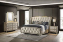 Lorient 4-piece Eastern King Bedroom Set Ivory and Camel