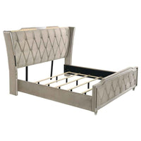Lorient Eastern King LED Upholstered Bed Ivory and Camel
