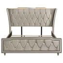 Lorient Eastern King LED Upholstered Bed Ivory and Camel