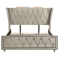 Lorient Eastern King LED Upholstered Bed Ivory and Camel