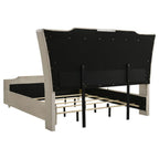 Home & Sleep Outlet - Lorient Eastern King LED Upholstered Bed Ivory and Camel