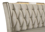 Home & Sleep Outlet - Lorient Eastern King LED Upholstered Bed Ivory and Camel