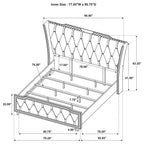Home & Sleep Outlet - Lorient Eastern King LED Upholstered Bed Ivory and Camel