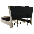 Home & Sleep Outlet - Lorient California King LED Upholstered Bed Ivory and Camel