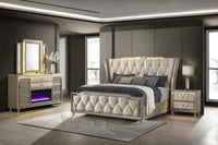 Lorient 4-piece Queen Bedroom Set Ivory and Camel