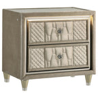 Lorient 4-piece Queen Bedroom Set Ivory and Camel