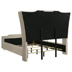 Home & Sleep Outlet - Lorient Queen LED Upholstered Wingback Bed Ivory and Camel