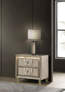 Lorient 2-drawer LED Nightstand with USB Ivory and Camel