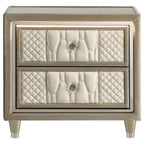 Home & Sleep Outlet - Lorient 2-drawer LED Nightstand with USB Ivory and Camel