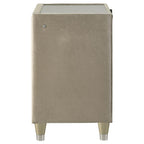 Home & Sleep Outlet - Lorient 2-drawer LED Nightstand with USB Ivory and Camel