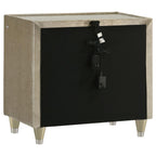 Home & Sleep Outlet - Lorient 2-drawer LED Nightstand with USB Ivory and Camel